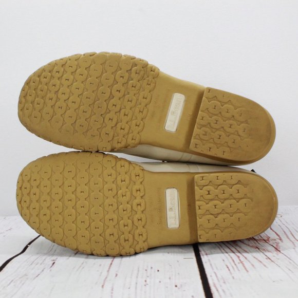 LL Bean 6" Green White Leather Unlined Gumshoe Ankle Duck Boots Size M 8 L 10 - Picture 8 of 9